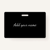 黒の追加無地の名文字メッセージをここにスローpilo バッジ (正面)