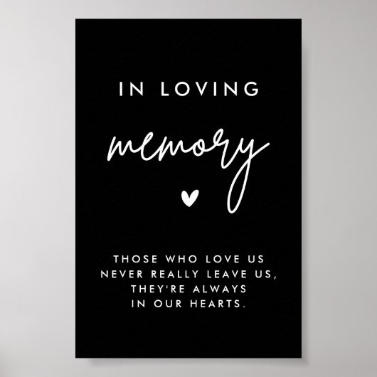 黒の追悼 ウェディングメモリアル 4x6 サイン (正面)