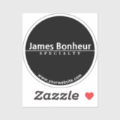 黒の透明またはシンプル不透明のモダン文字 シール (シート)