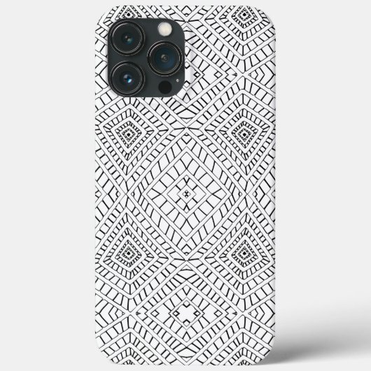 黒の部族のダイヤモンド泥の布アフリカパターン Case-Mate iPhoneケース (裏面)