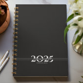 黒の重複文字分割年(週単位) プランナー手帳