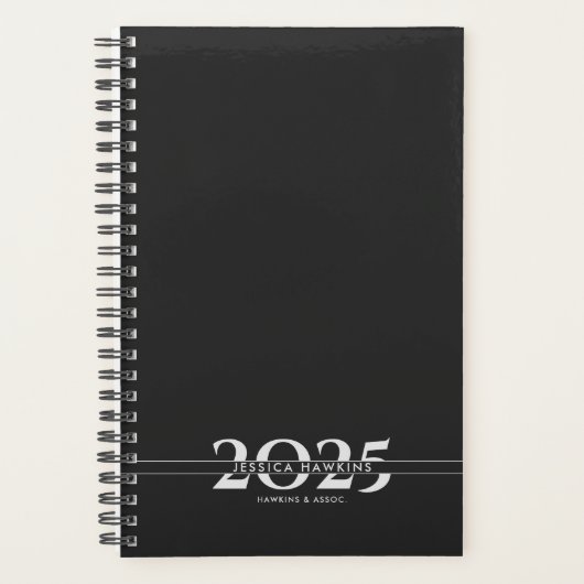 黒の重複文字分割年(週単位) プランナー手帳 (正面)