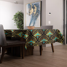 黒の金ゴールドと青のアールデコパターン