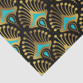 黒の金ゴールドと青のアールデコパターン 薄葉紙 (詳細)