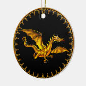 黒の金ゴールドのドラゴン セラミックオーナメント (左)