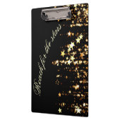 黒の金ゴールドの星を撃つ星のために達して下さい クリップボード (左)