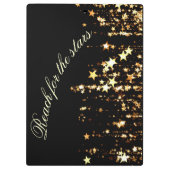 黒の金ゴールドの星を撃つ星のために達して下さい クリップボード (裏面)