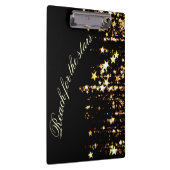 黒の金ゴールドの星を撃つ星のために達して下さい クリップボード (右)