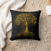 黒の金ゴールドの珊瑚木 クッション (ブランケット)