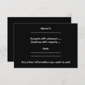 黒の金ゴールドの鍵 出欠カード (正面/裏面)