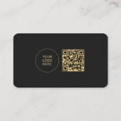 黒の金ゴールドエレガントロゴの丸い角をアップロード 名刺 (裏面)