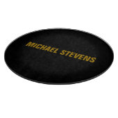 黒の金ゴールドカラープロフェッショナルの名前の追加 カッティングボード (角)