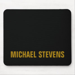 黒の金ゴールドカラープロフェッショナルの名前の追加 マウスパッド