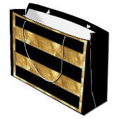 黒の金ゴールドストライプ ラージペーパーバッグ (裏面アングル)