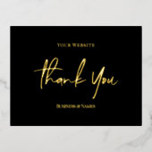 黒の金ゴールドスモダンクリプト |ホイルカードをありがとう 箔シーズンポストカード (正面)