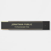 黒の金ゴールドテンプレートクラシックルックロング サインプレート (正面)