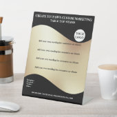 黒の金ゴールドバナー（ロゴ付きデスクトップオフィス8x10） 台座サイン (インサイチュ)