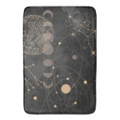 黒の金ゴールドパタ占星術のーン バスマット (正面縦)