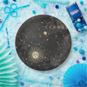 黒の金ゴールドパタ占星術のーン ペーパープレート (パーティー)