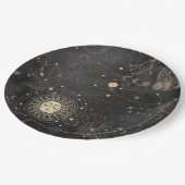 黒の金ゴールドパタ占星術のーン ペーパープレート (アングル)