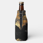 黒の金ゴールドパーソナライズされたモノグラム名 ボトルクーラー (ボトル裏面)