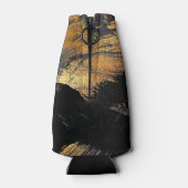 黒の金ゴールドパーソナライズされたモノグラム名 ボトルクーラー (裏面)