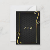 黒の金ゴールドフレーム結婚式招待状テンプレート ノートカード (裏面)