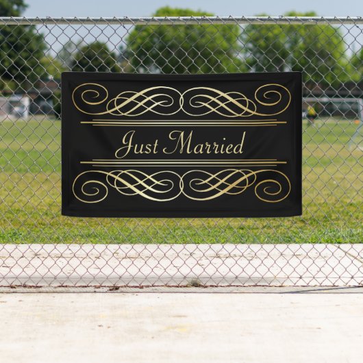 黒の金ゴールドホイルの一見のScrollworkのエレガントな原稿 横断幕 (インサイチュ)