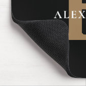 黒の金ゴールドモエレガントノグラはっきりしたムタイポグラフィ名 マウスパッド (コーナー)