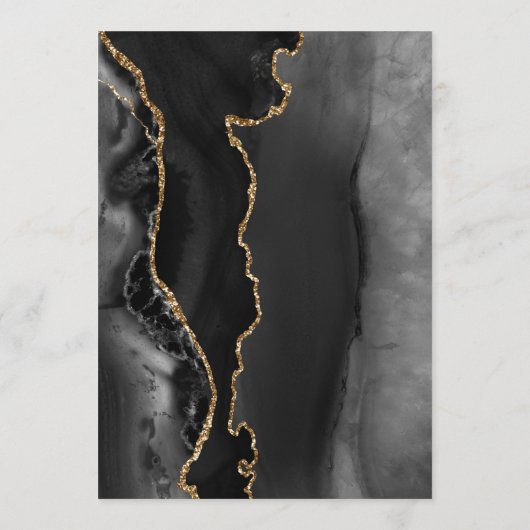 黒の金ゴールドモダンアゲー結婚ト文字 メニュー (裏面)