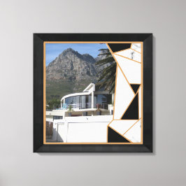 黒の金ゴールドモダン幾何学的抽象芸術 キャンバスプリント