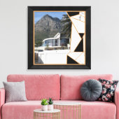 黒の金ゴールドモダン幾何学的抽象芸術 キャンバスプリント (インサイチュ (リビング))