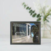 黒の金ゴールドモダン幾何学的抽象芸術 ポストカード (スタンド正面)