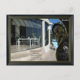 黒の金ゴールドモダン幾何学的抽象芸術 ポストカード