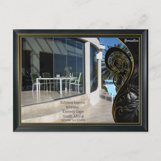 黒の金ゴールドモダン幾何学的抽象芸術 ポストカード (正面)