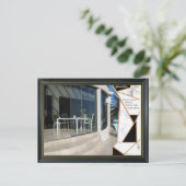 黒の金ゴールドモダン幾何学的抽象芸術 ポストカード (スタンド正面)