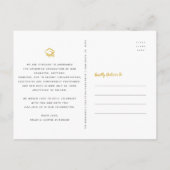 黒の金ゴールド卒業写真の日付の変更モダン インビテーションポストカード (裏面)