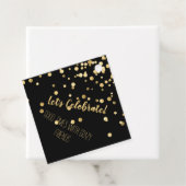 黒の金ゴールド紙吹雪パーティー フェイバータグ (インサイチュ)