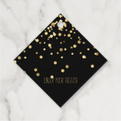 黒の金ゴールド紙吹雪パーティー フェイバータグ (裏面)