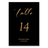 黒の金ゴールド結婚のテーブル番号 テーブルナンバー (正面)