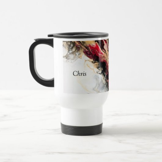 黒の金ゴールド赤の負の宇宙抽象芸術 トラベルマグ (左)