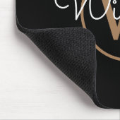 黒の金ゴールドMonogramスクリプト名 マウスパッド (コーナー)