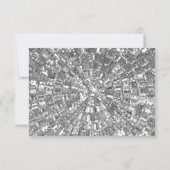 黒の金属パーティーは日付の白を保存 案内状 (裏面)