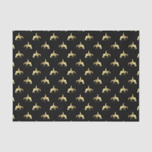黒の金西部の喜びの馬 薄葉紙