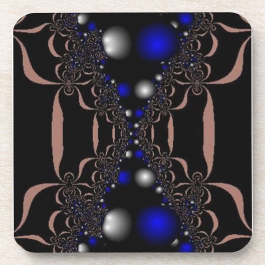 黒の銀と青の球 コースター (正面)