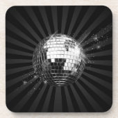 黒の鏡のディスコの球 コースター (正面)