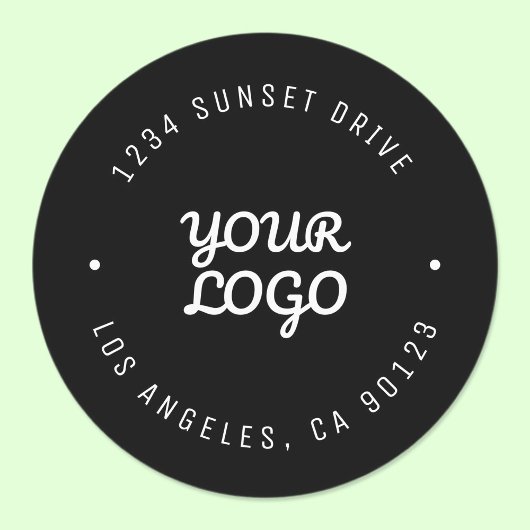 黒の防水ロゴとアドレス(または他の文字) ラベル