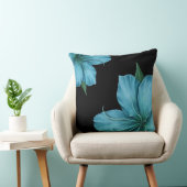 黒の青いユリ クッション (椅子)