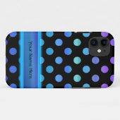 黒の青い紫色の点 Case-Mate iPhoneケース (裏面(横))