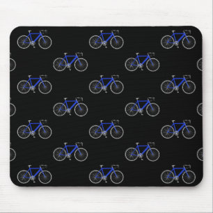 黒の青い自転車 マウスパッド